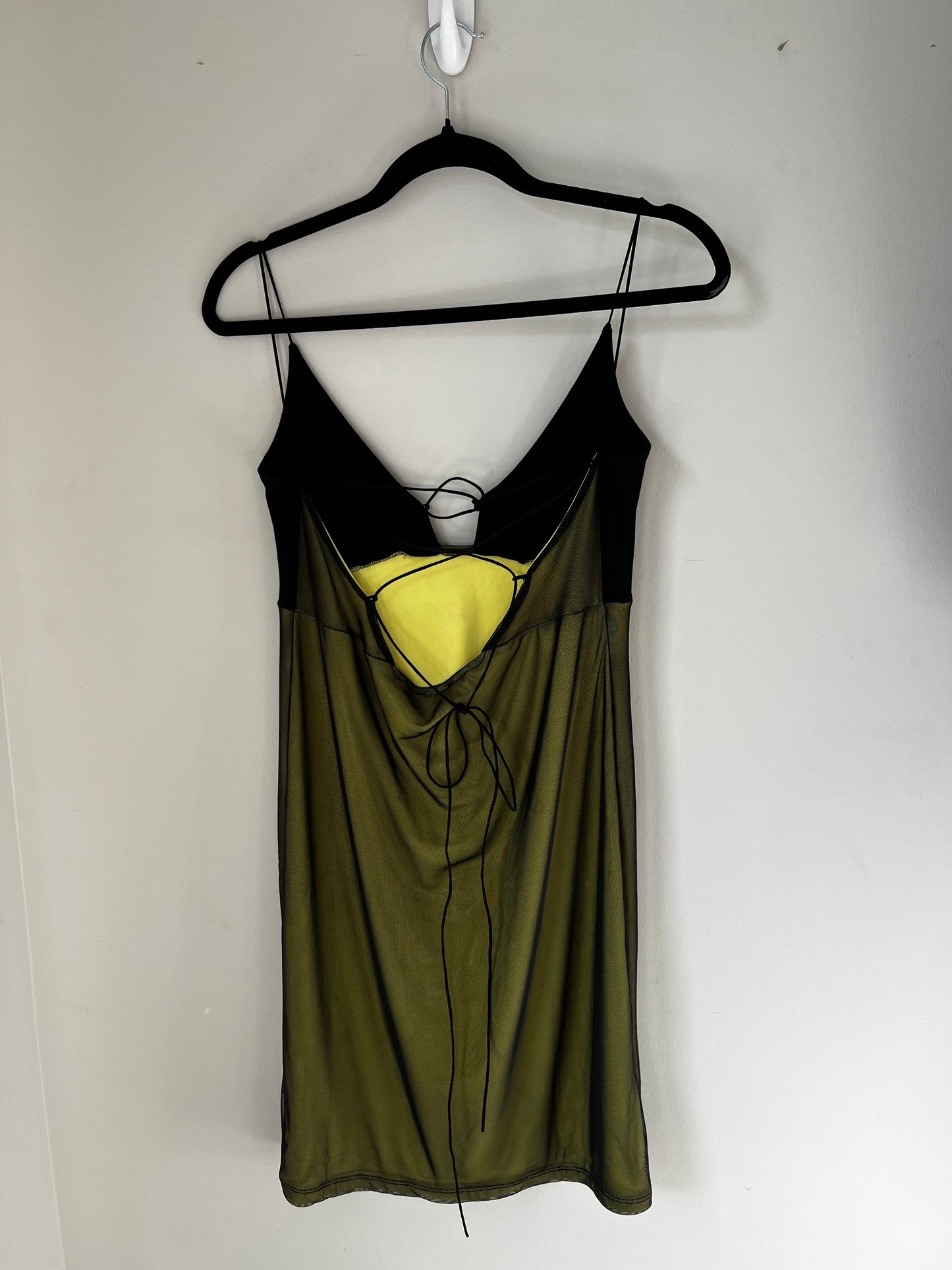 Lime Green & Black Mini Dress
