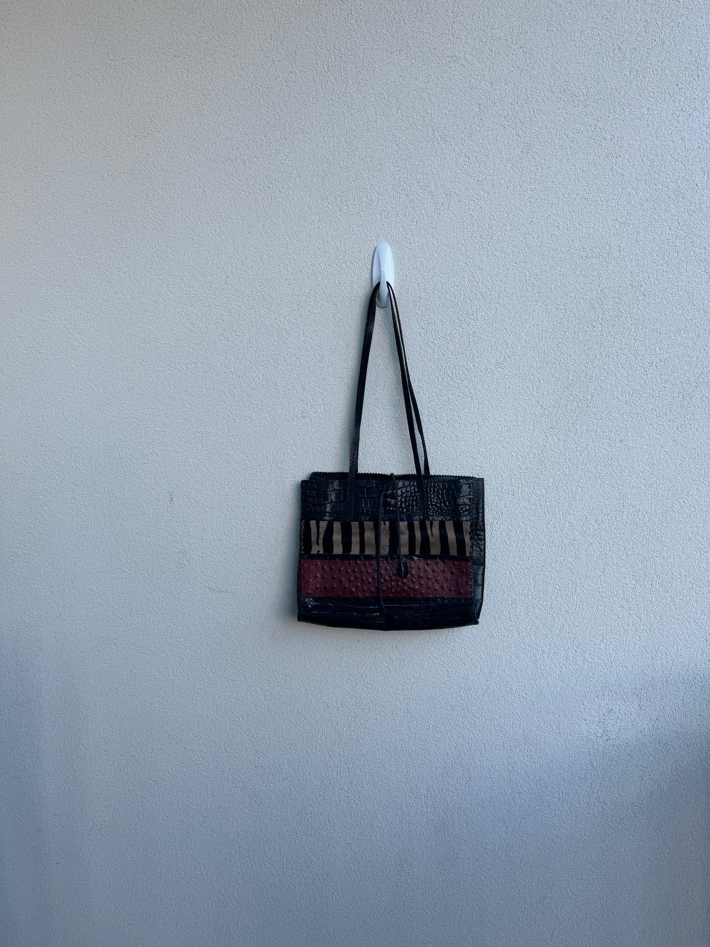 Vintage Italian Leather Animal Print Bag