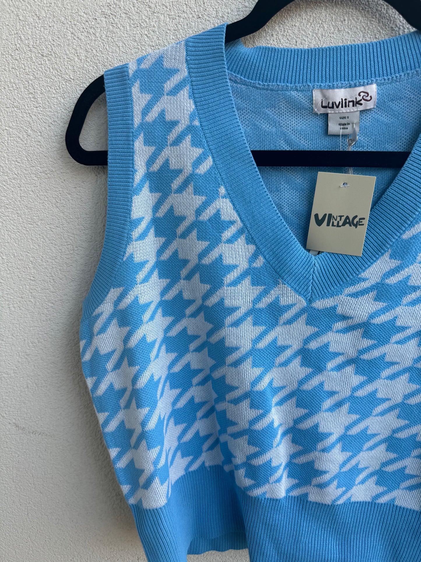 Baby Blue & White Patterned Vest