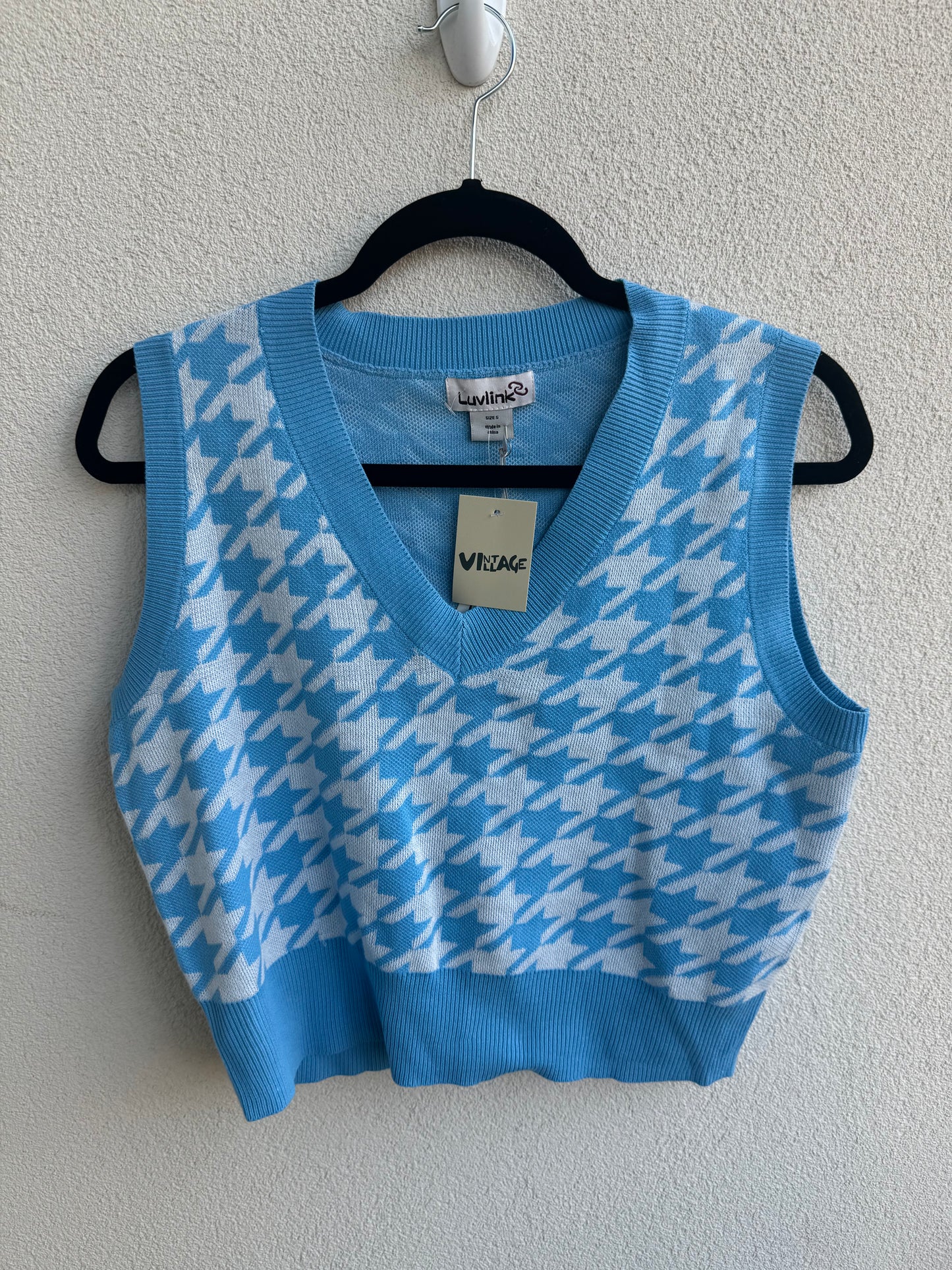 Baby Blue & White Patterned Vest