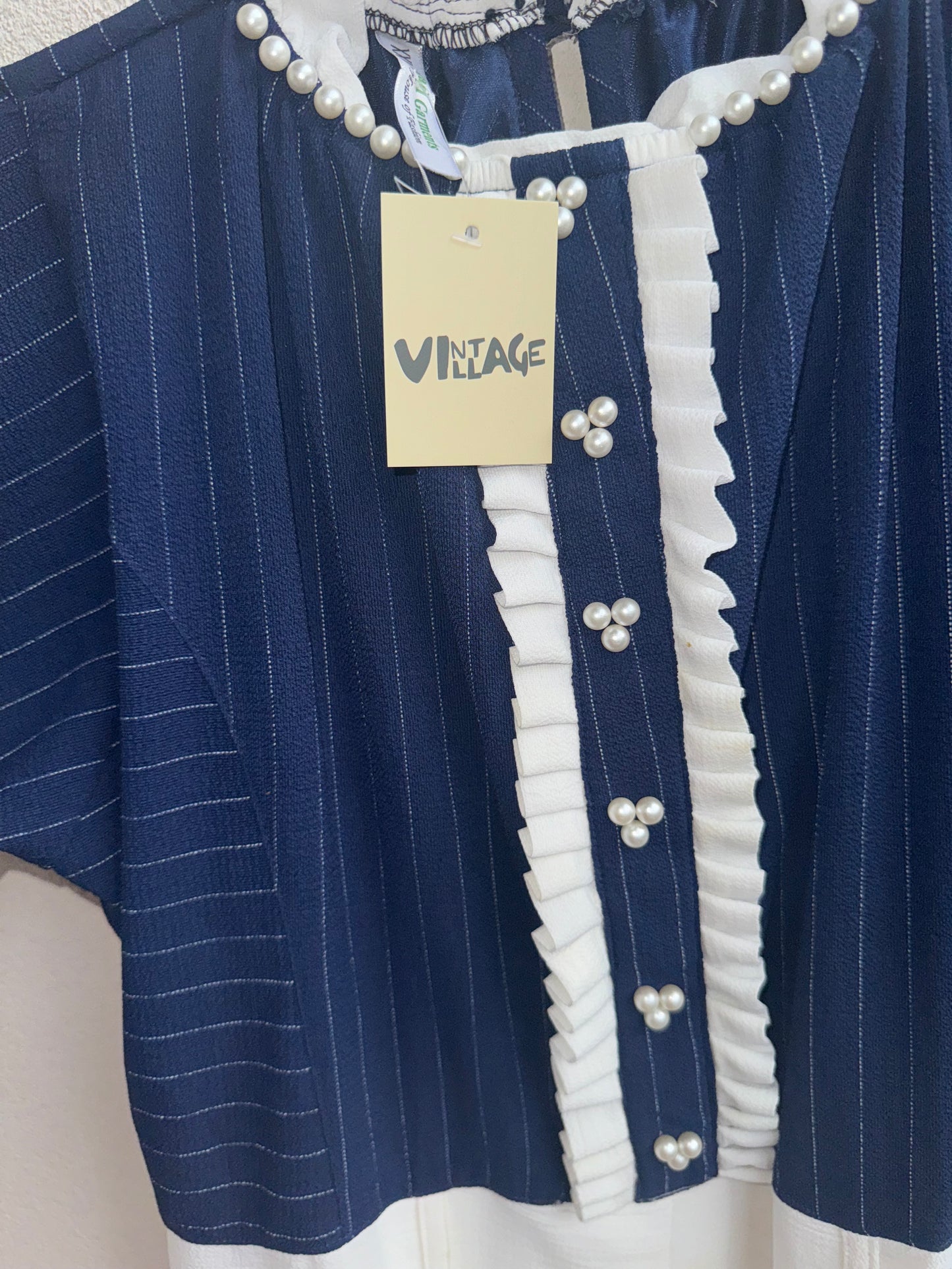 Vintage Navy & White Dress