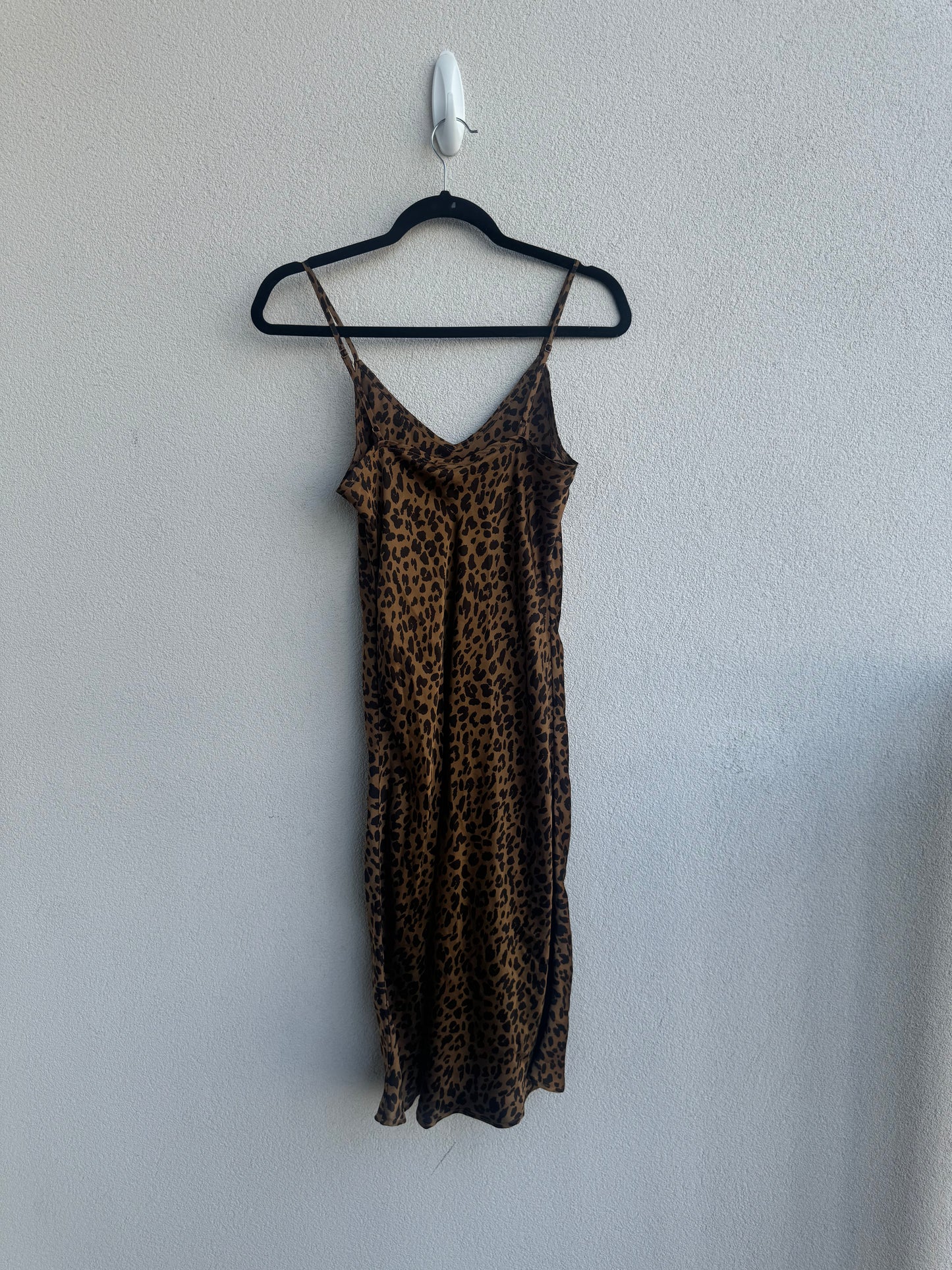 Leopard Print Silk Slip Dress