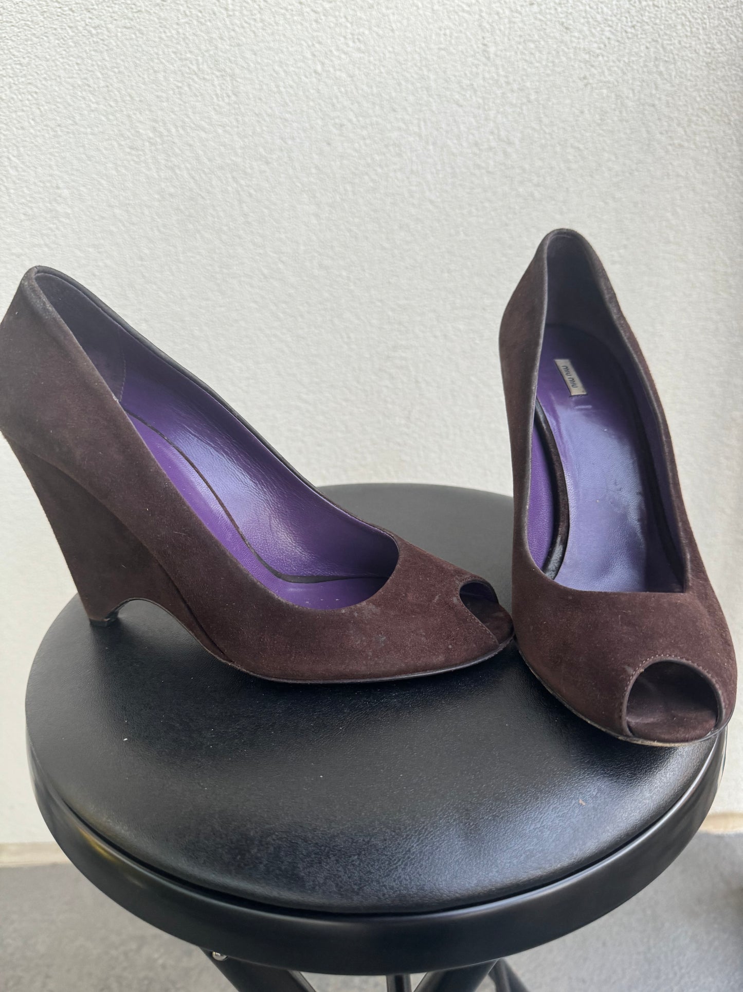 Vintage Miu Miu Suede Wedge Heel