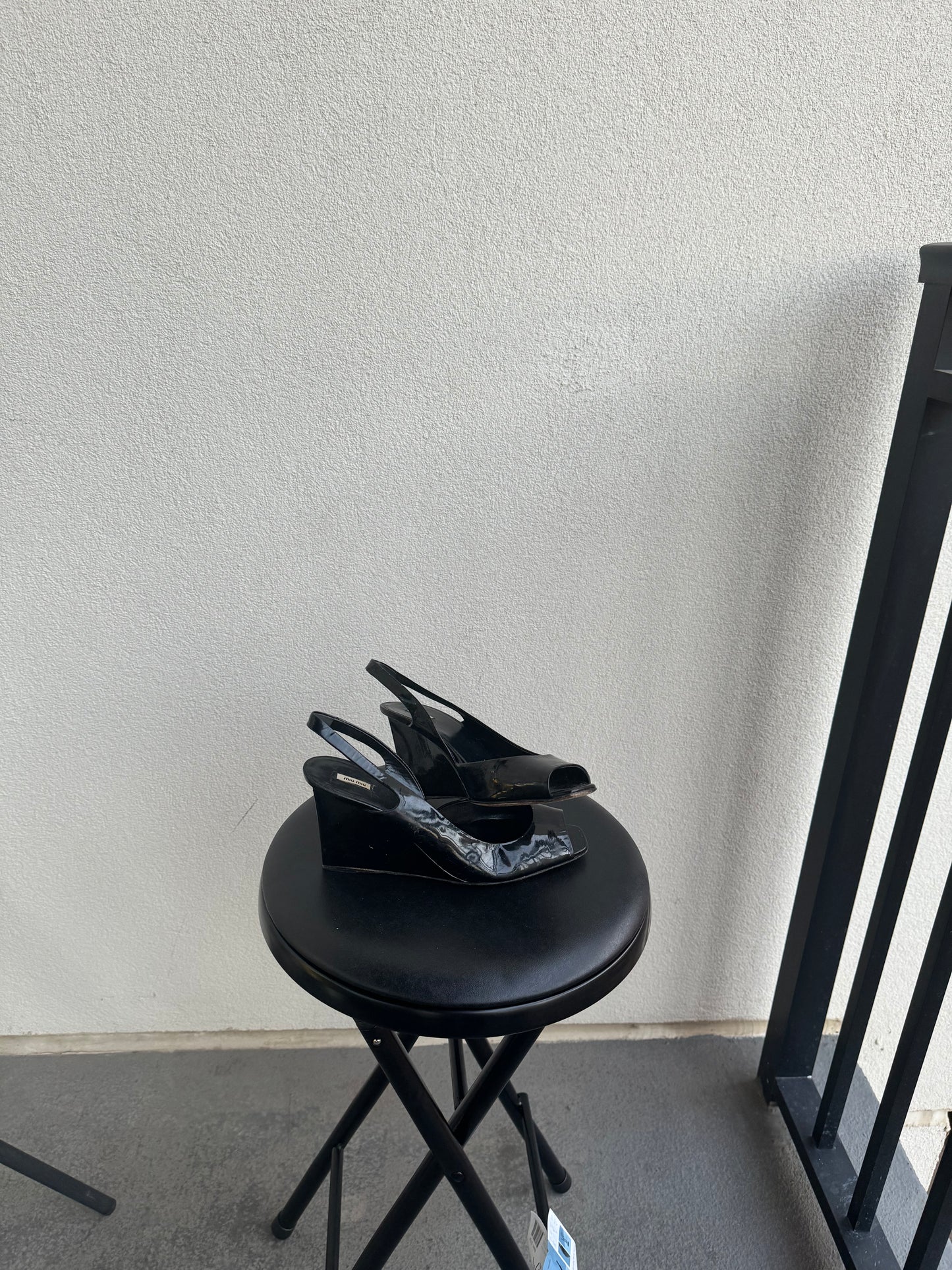 Vintage Miu Miu Patent Leather Slingback Wedge
