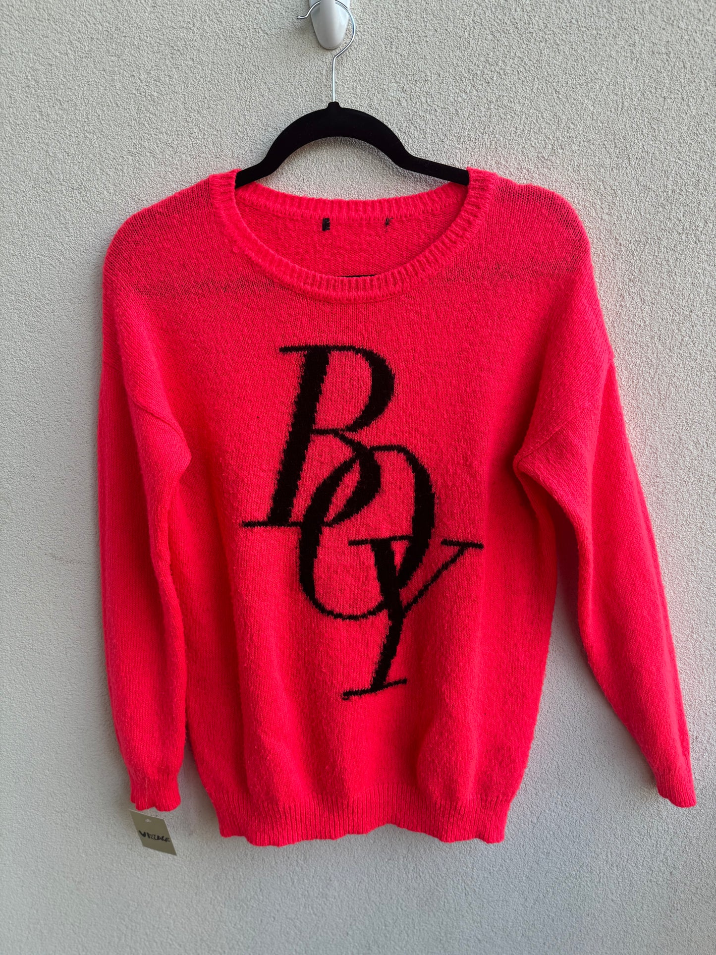 Hot Pink 'Boy' Sweater
