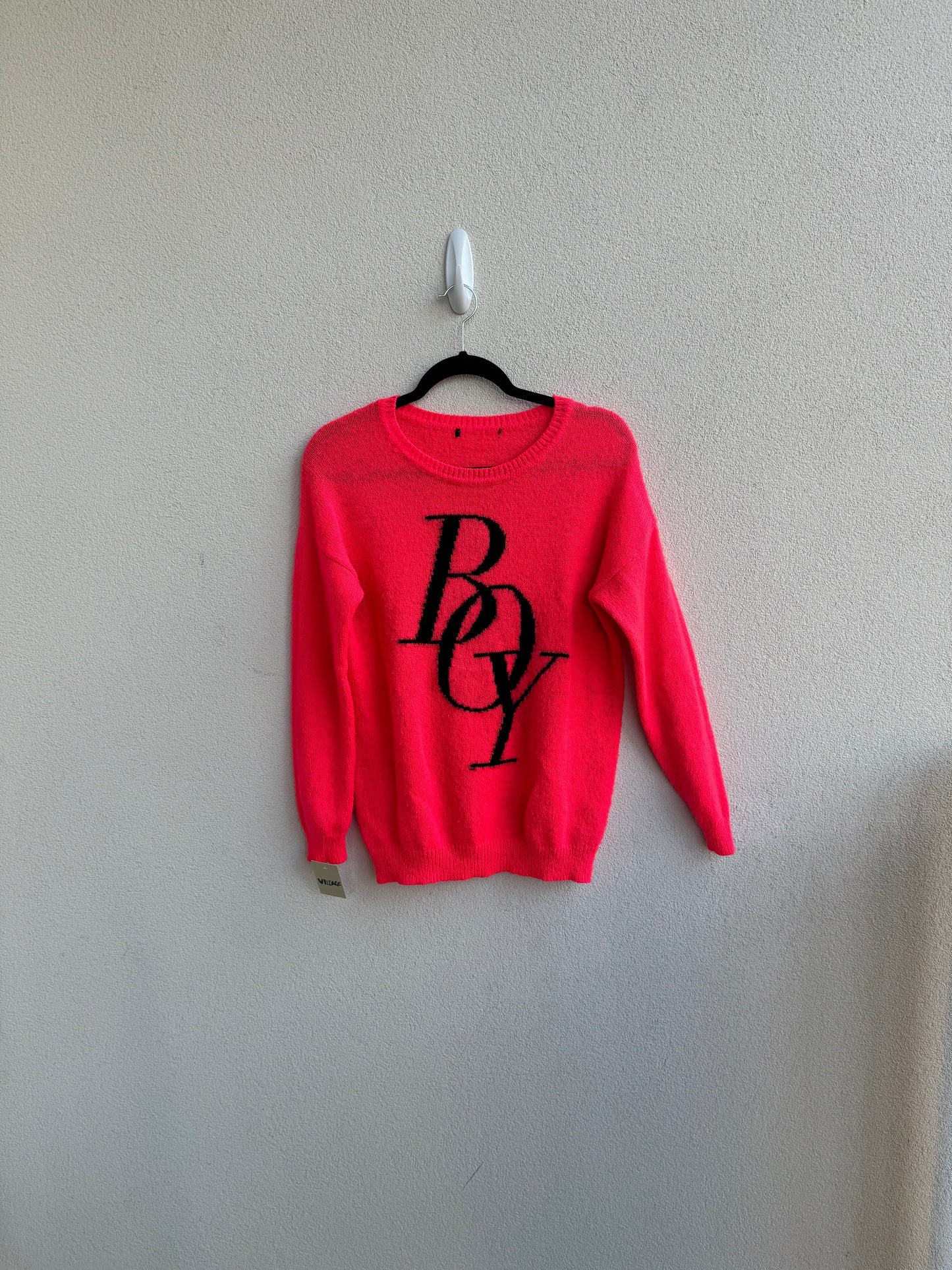 Hot Pink 'Boy' Sweater