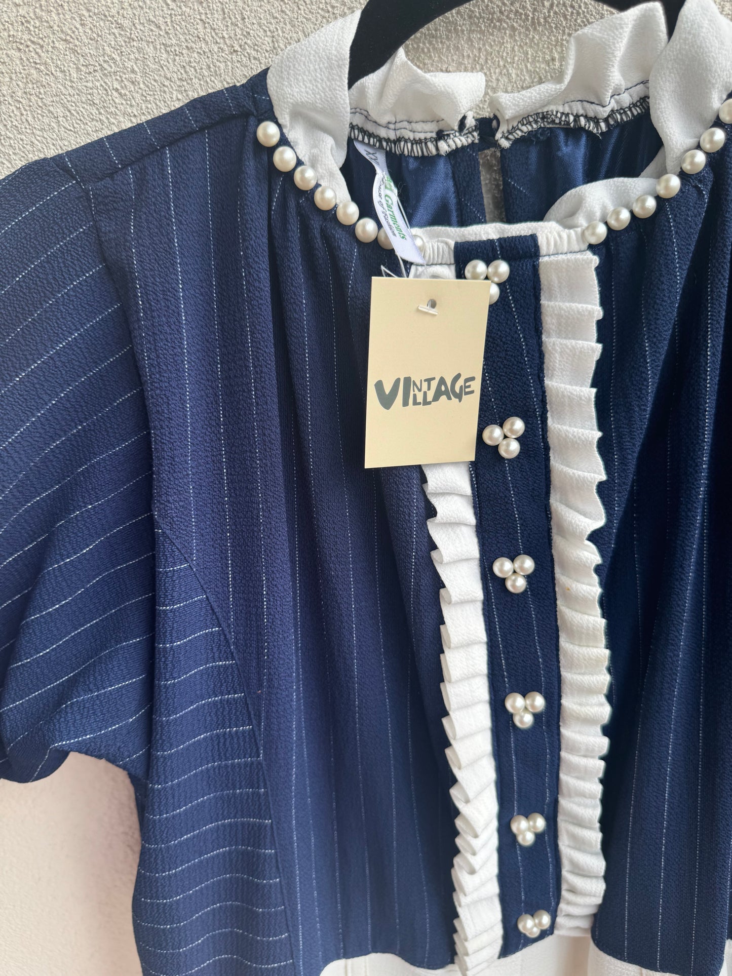 Vintage Navy & White Dress
