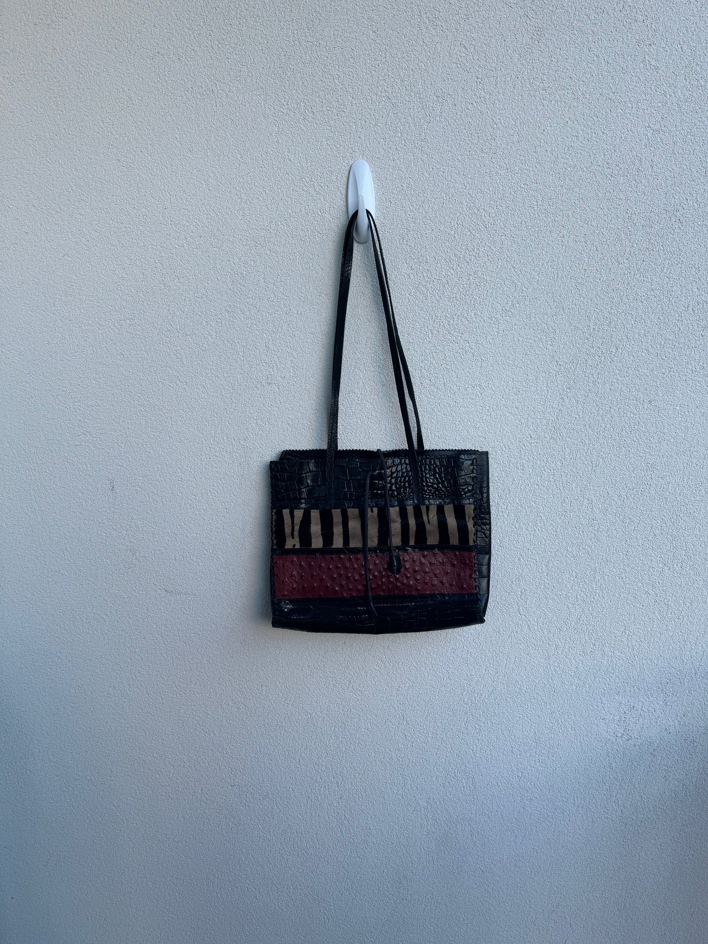Vintage Italian Leather Animal Print Bag