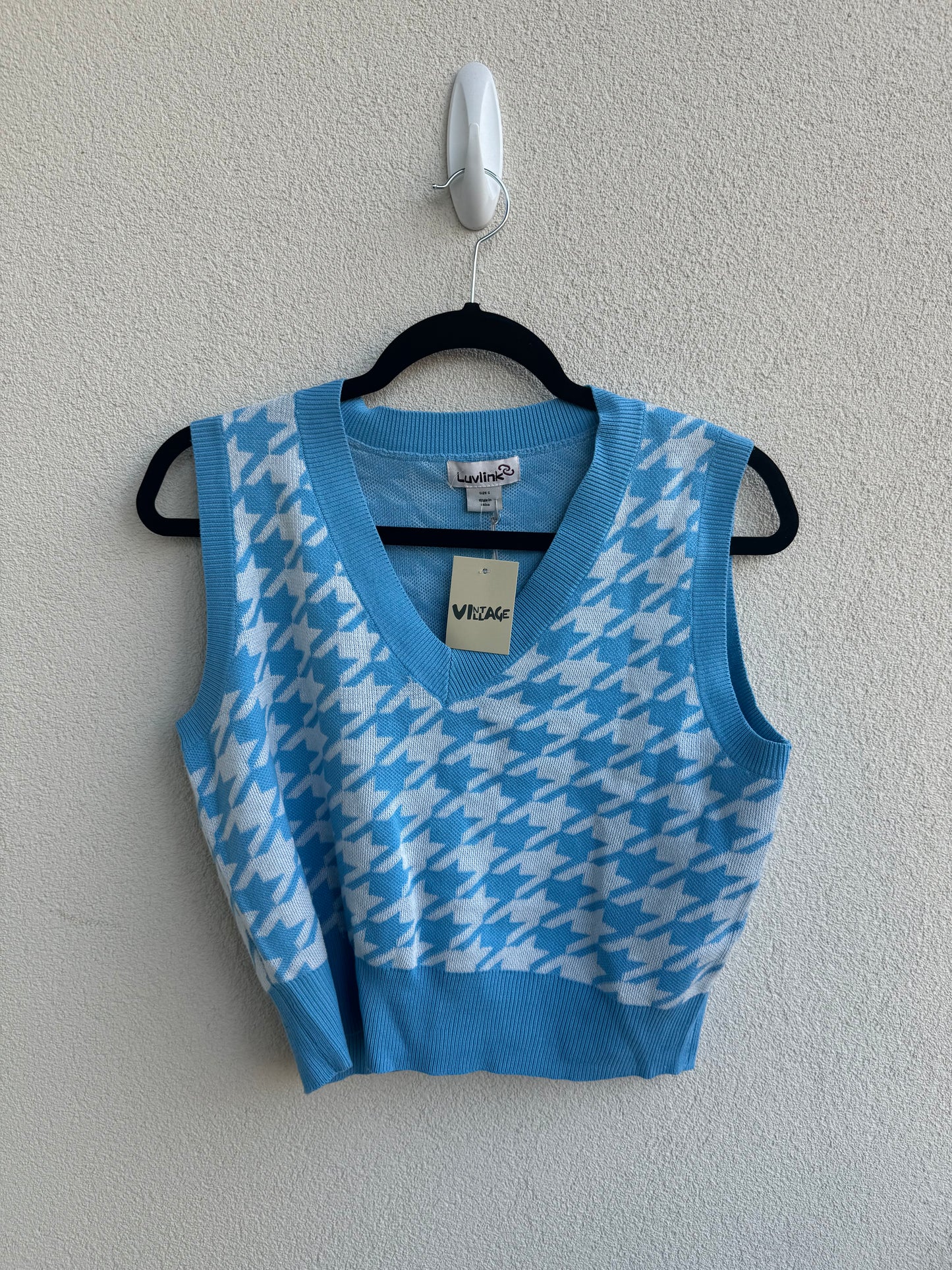 Baby Blue & White Patterned Vest