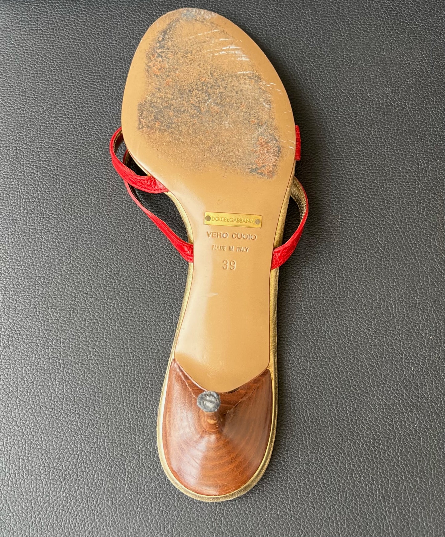 Dolce & Gabanna Snake Skin Gold Kitten Heel