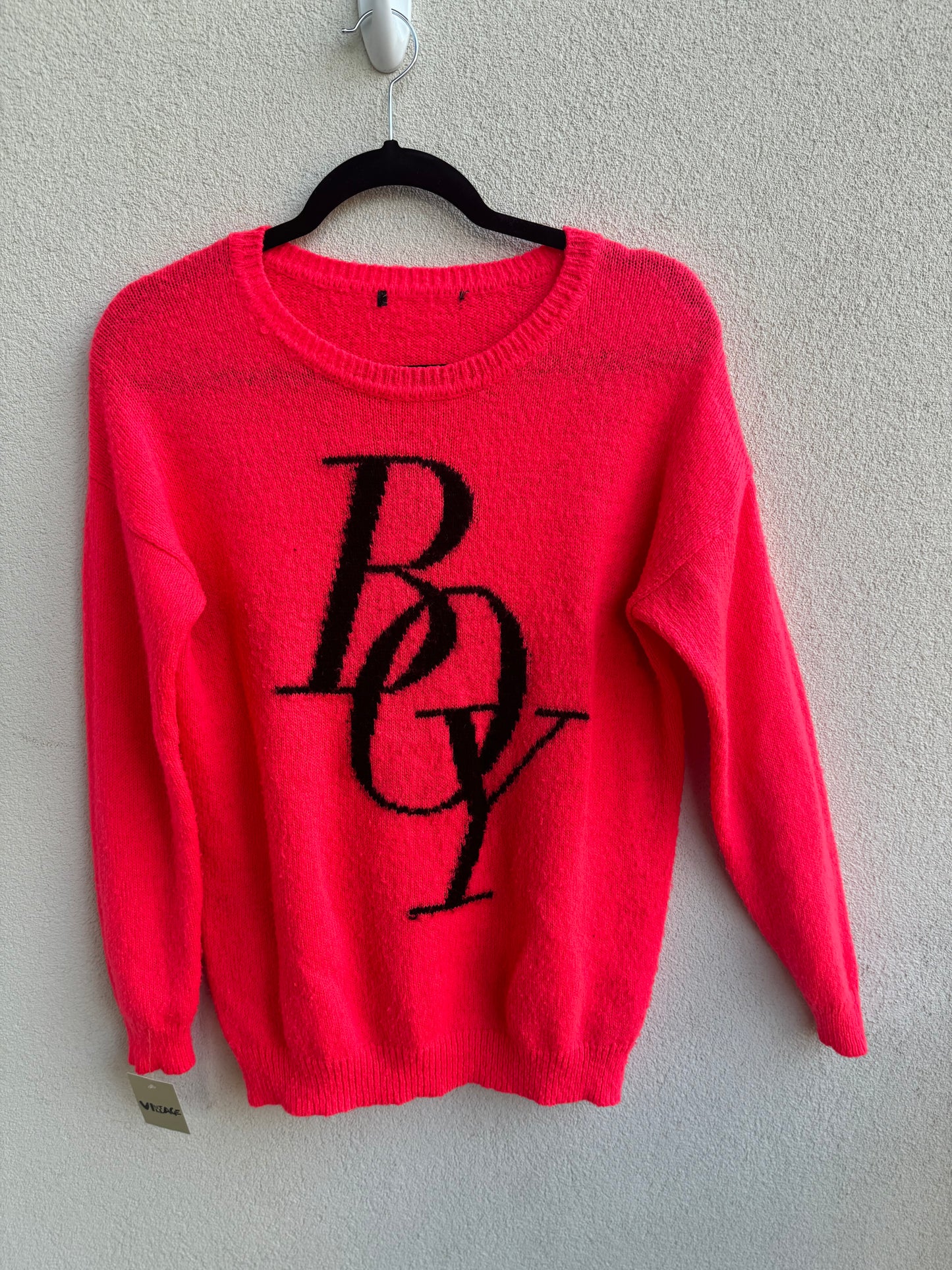 Hot Pink 'Boy' Sweater