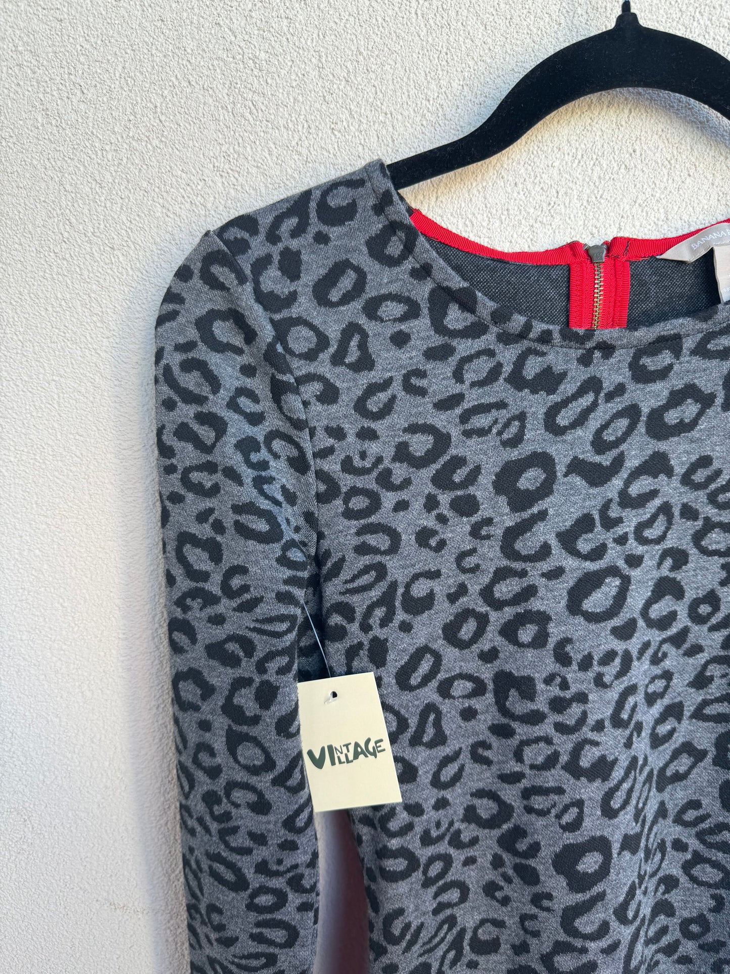Banana Republic Gray Leopard Dress