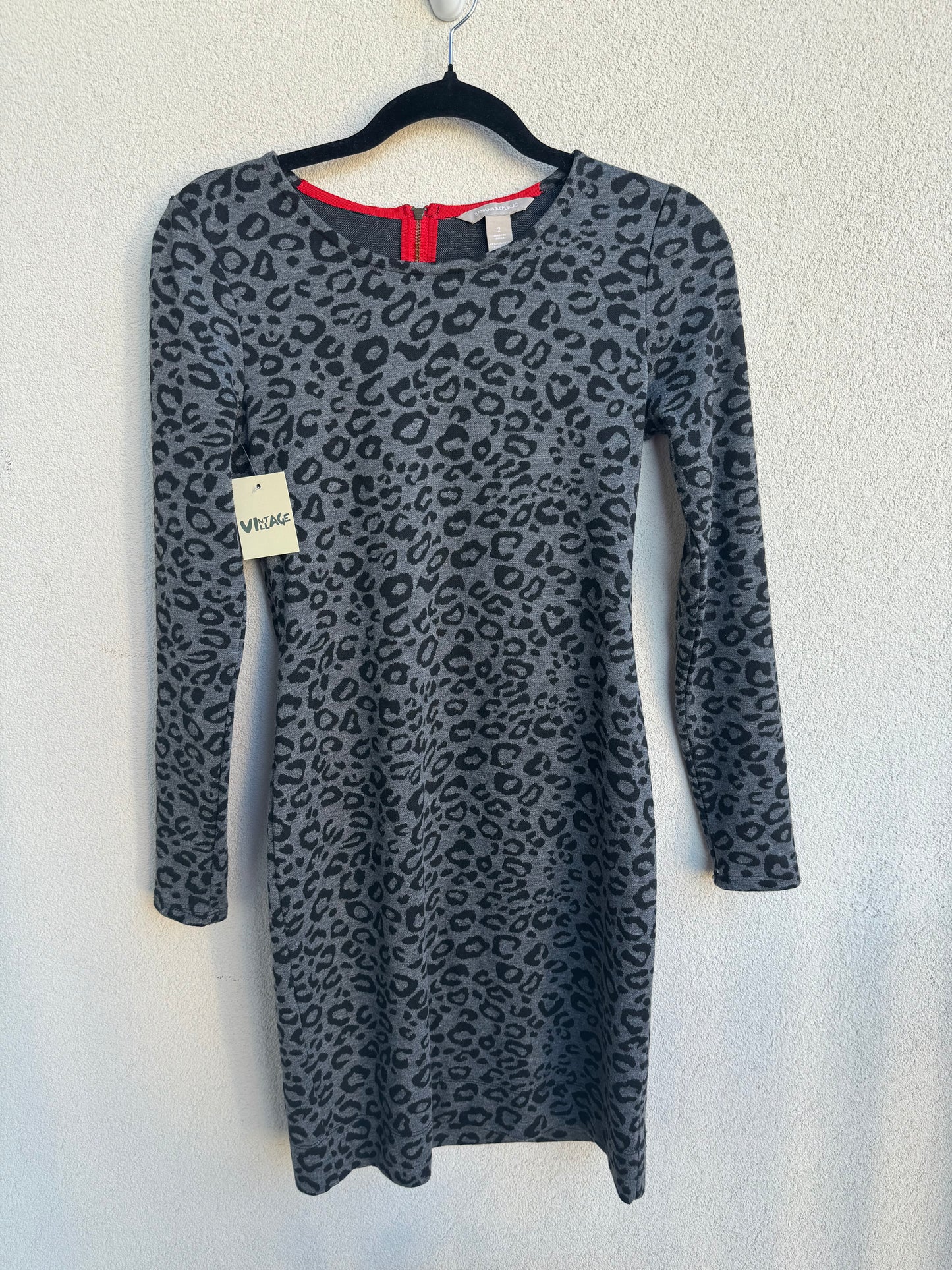 Banana Republic Gray Leopard Dress