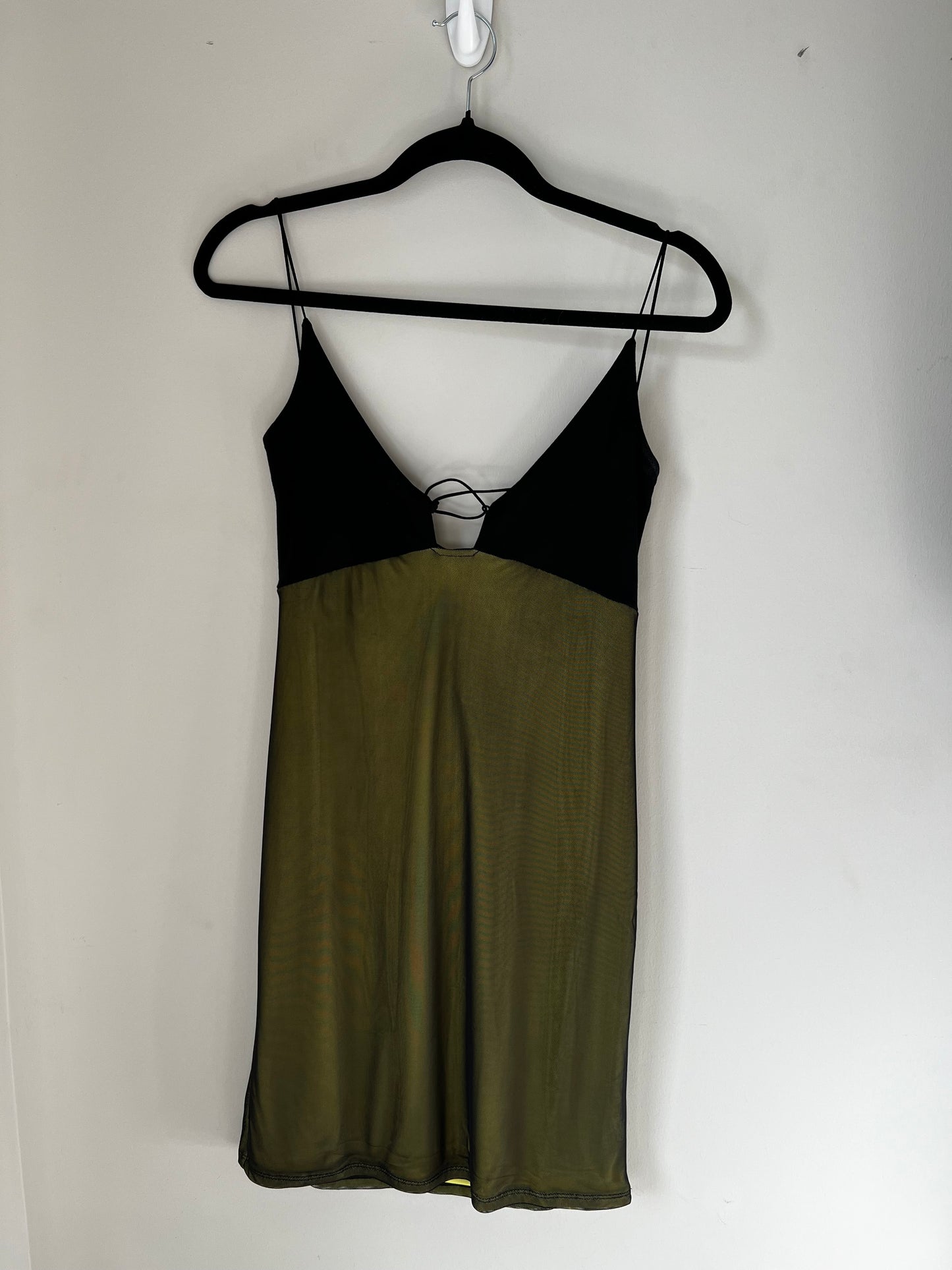 Lime Green & Black Mini Dress