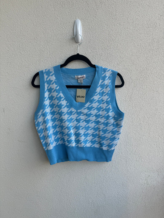 Baby Blue & White Patterned Vest