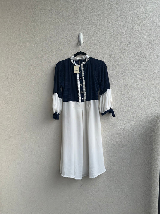 Vintage Navy & White Dress