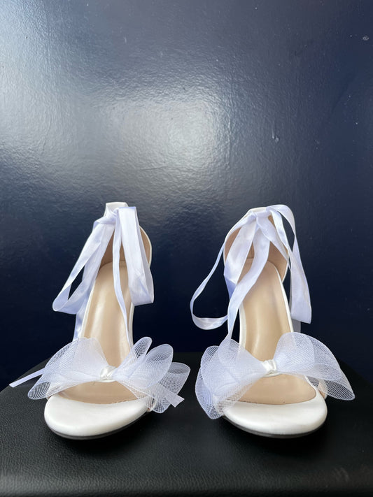 White Bow Stilettos