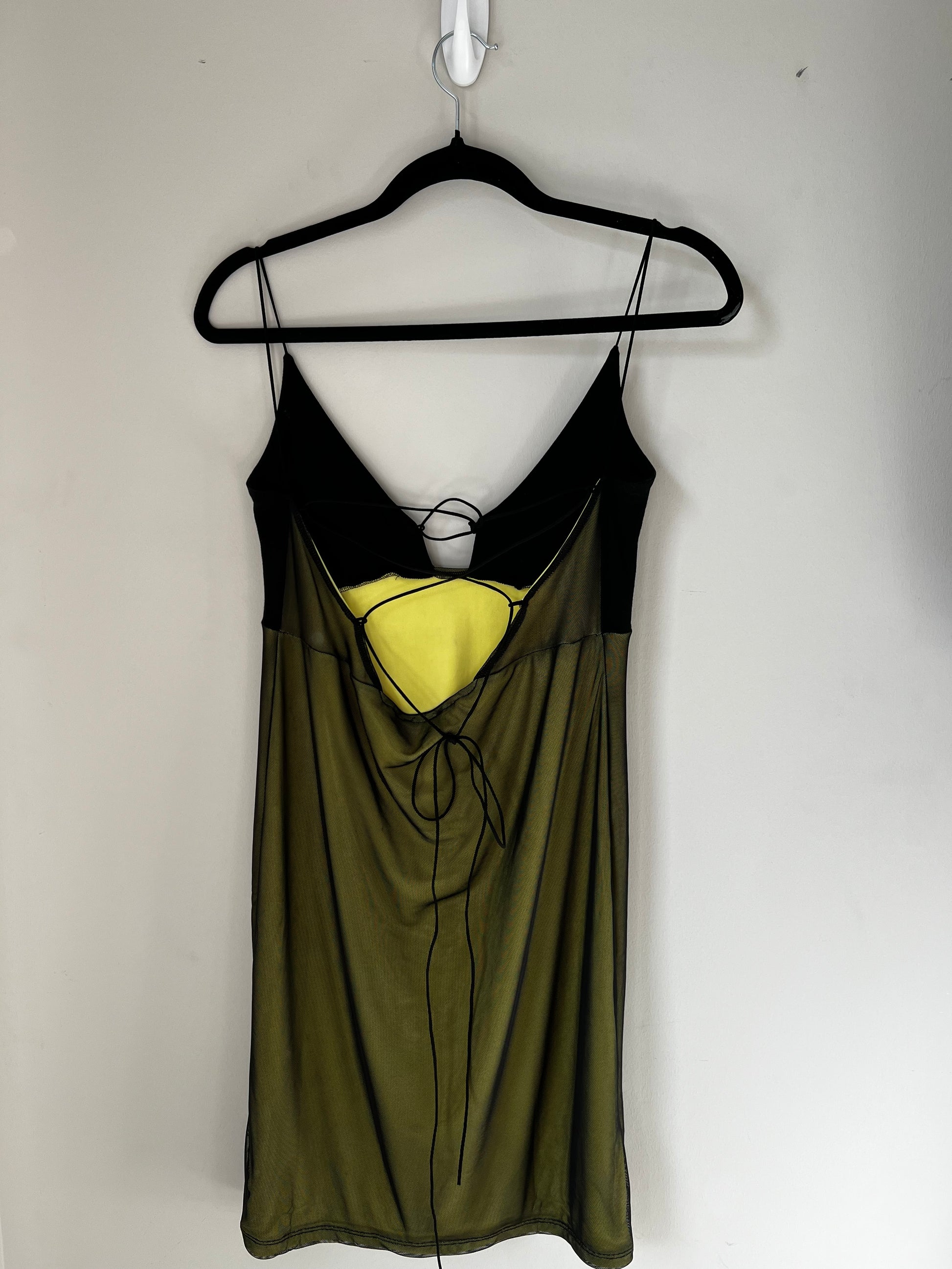 Lime Green & Black Mini Dress Vintage Village Lime Green & Black Mini Dress Vintage Village