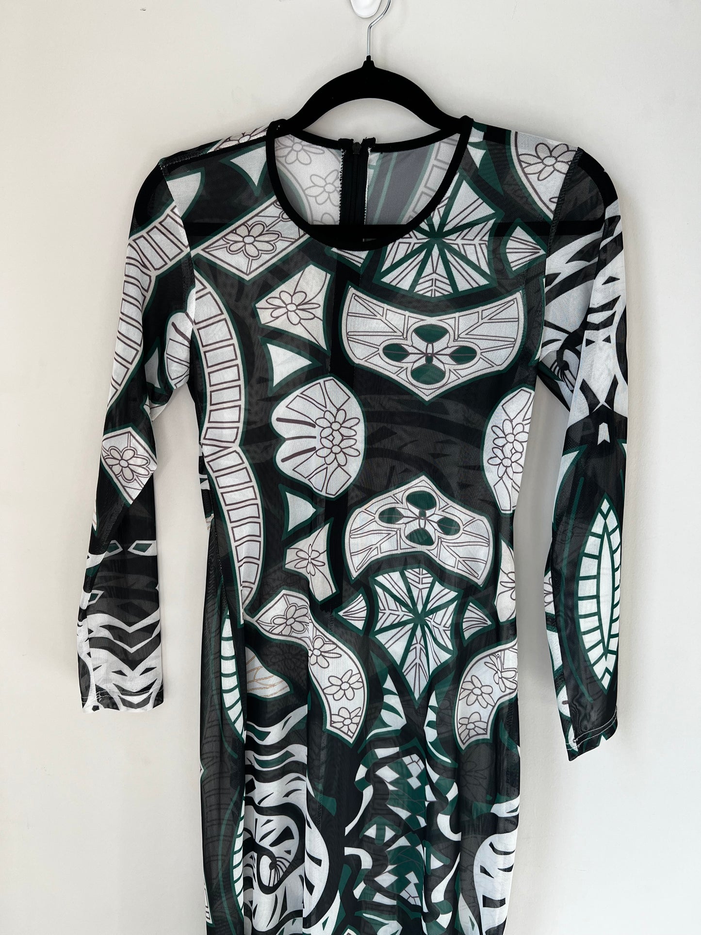 Printed Bold Mesh Dress