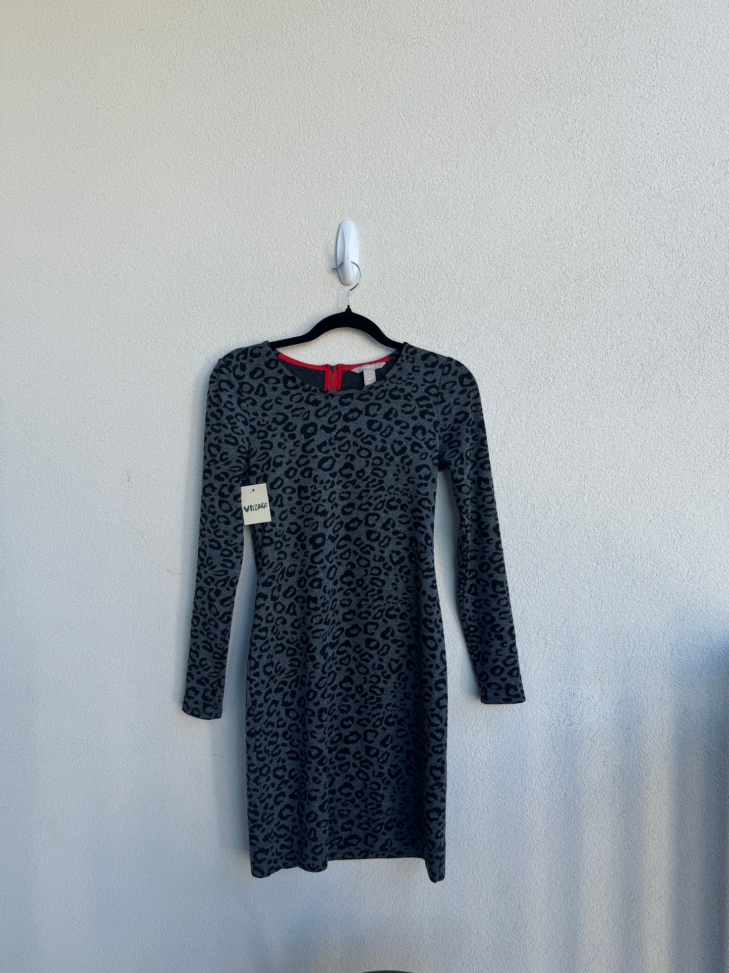 Banana Republic Gray Leopard Dress