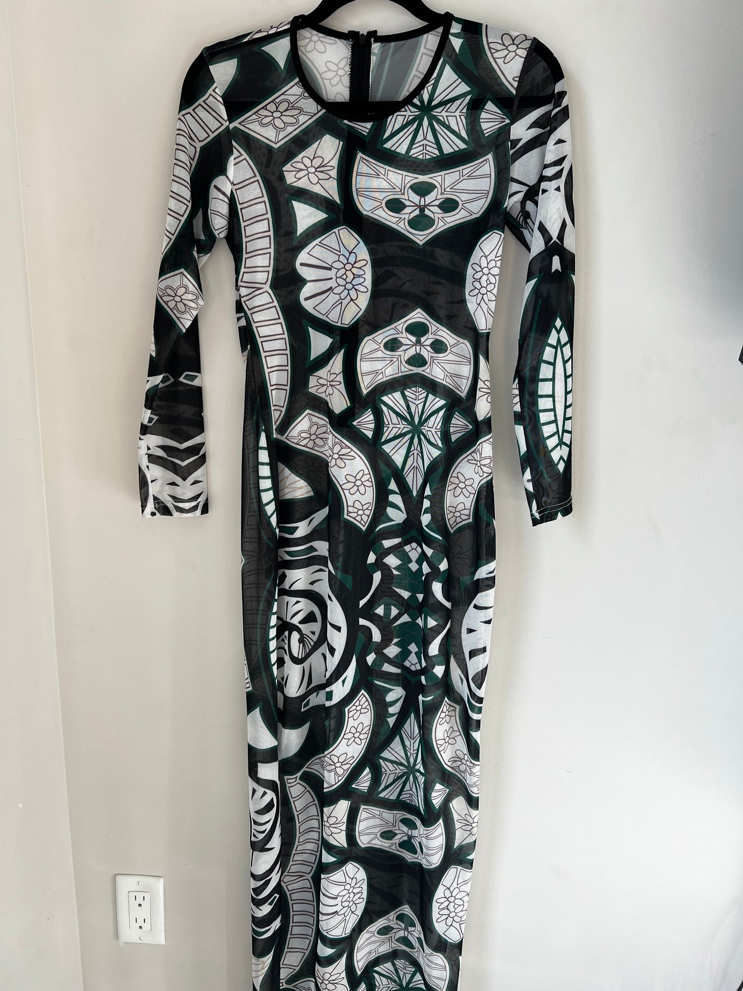 Printed Bold Mesh Dress
