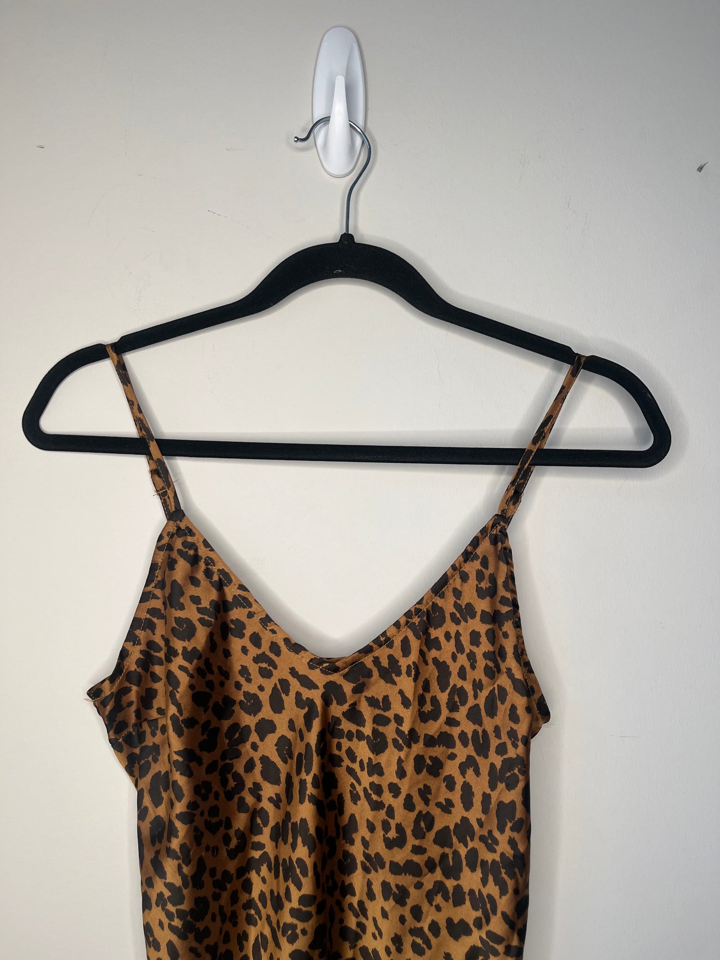 Leopard Print Silk Slip Dress