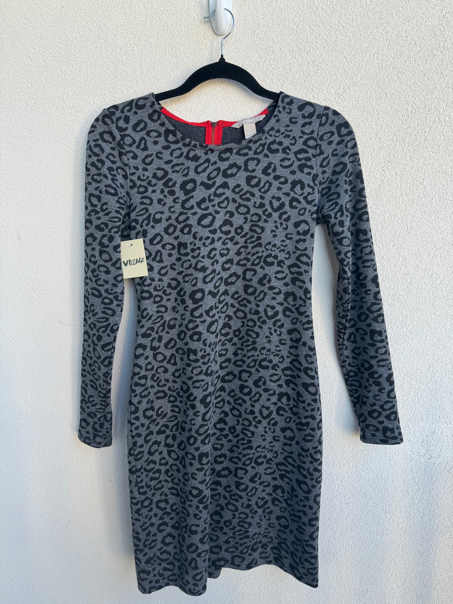 Banana Republic Gray Leopard Dress