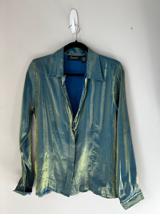 Vintage Bold Translucent Green Blouse