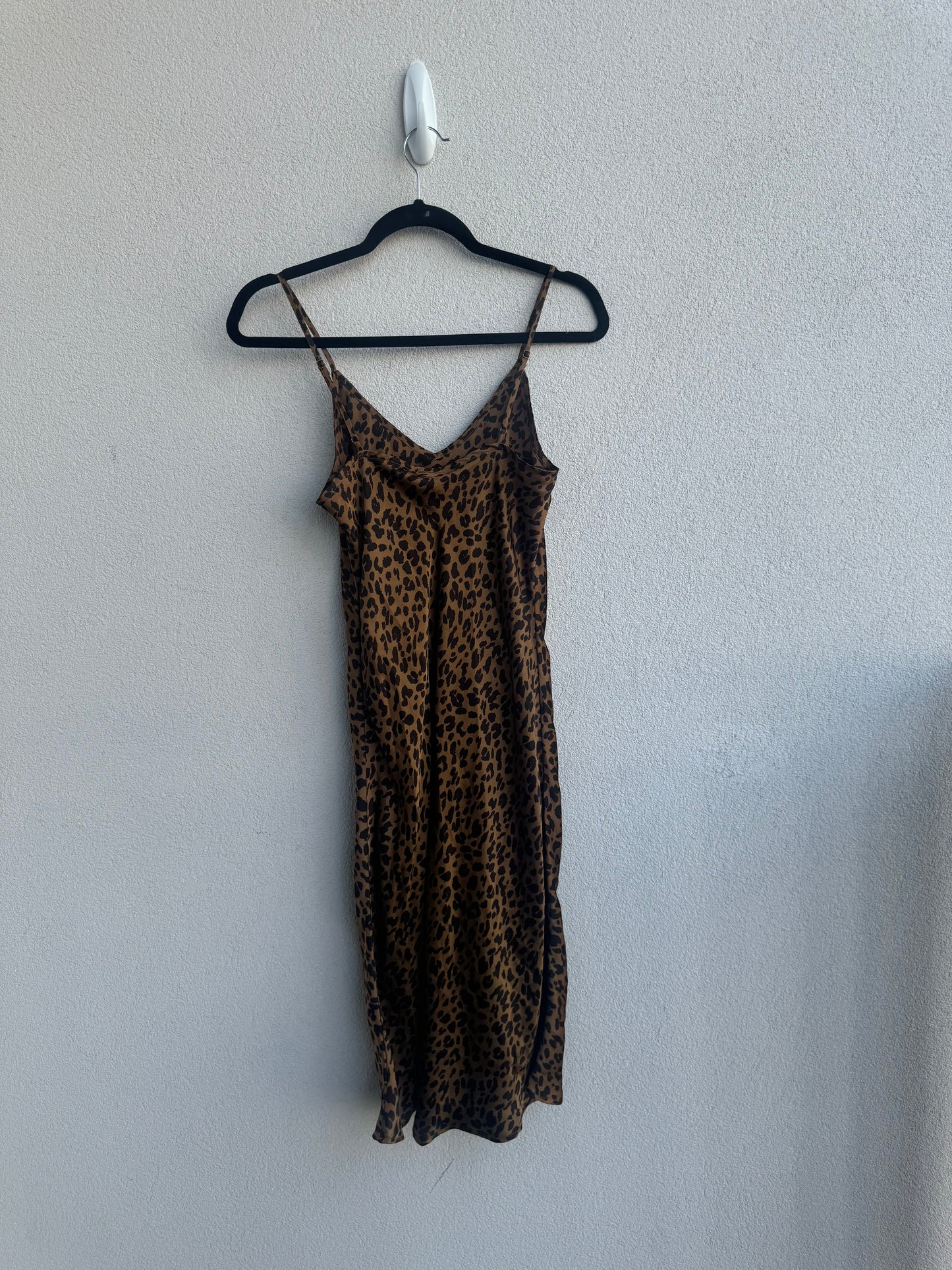 Leopard Print Silk Slip Dress